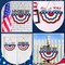 4th of July Decorations Patriotic Door Sign Wooden Memorial Day Wreath Red White Blue American Flag Door Hanger Independence Day Decor for Front Porch Wall Home Outdoor